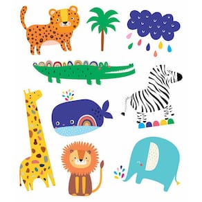 Tatuagem Temporária Infantil - Animais Coloridos - Tatufun