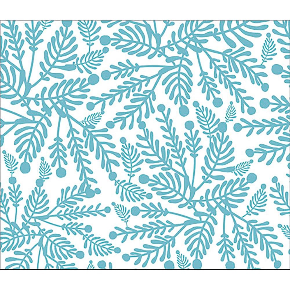 Papel de Parede Adesivo Lavável Floral  Folha Azul