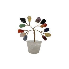 Árvore De Pedras Mistas Base Cristais 7Cm