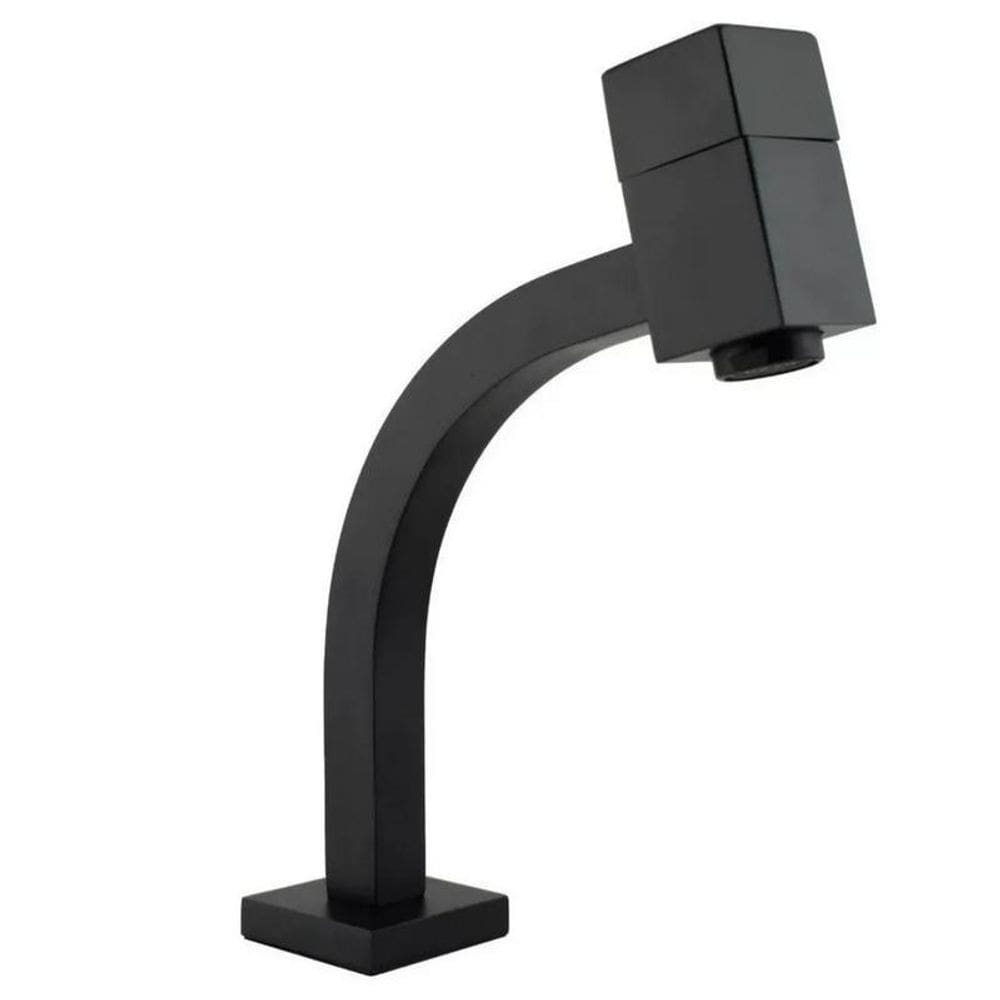 Torneira Lavabo Banheiro Quadrado Preto Fosco Black Luxo 1/4