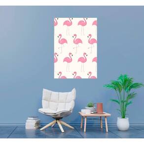 Placa Decorativa Flamingos Animal Simples 20X30Cm