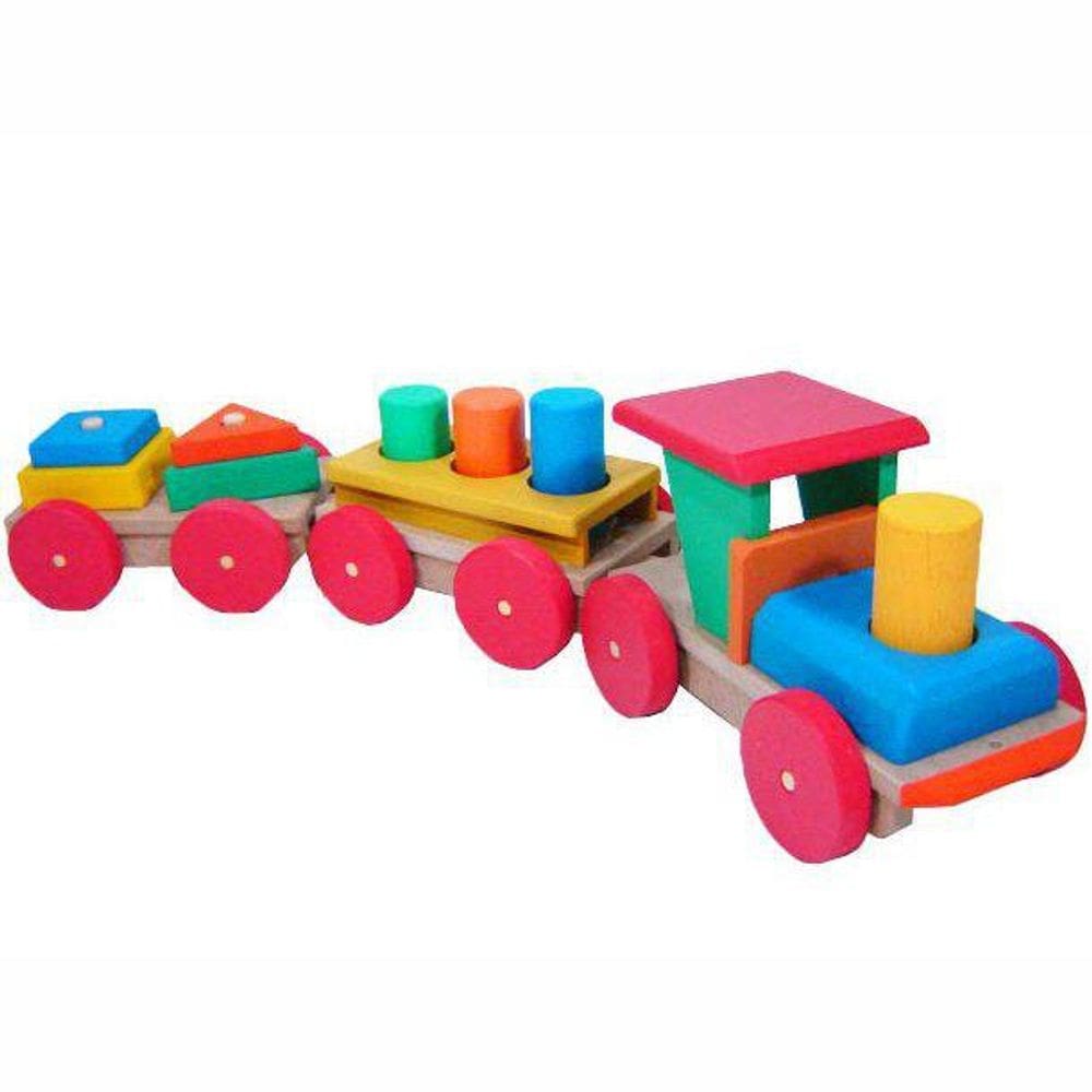 Trenzinho Pedagógico Com Pinos - Planeta Brinquedos