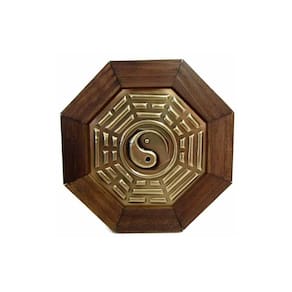 Quadro Baguá Do Céu Posterior Yin Yang Moldura Escura - 13Cm