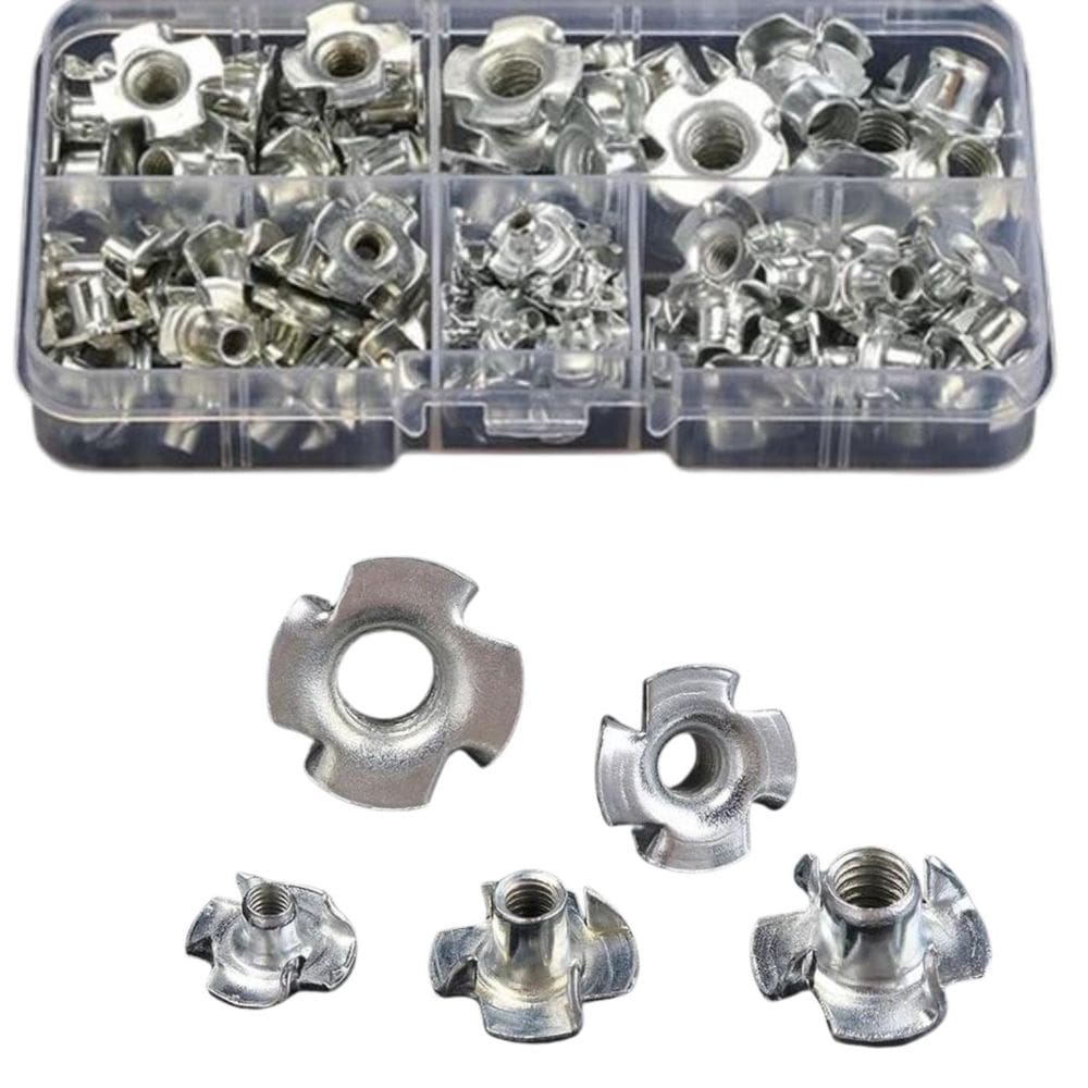 Kit 90 Porcas Com Garra Para Madeira M3/M4/M5/M6/M8
