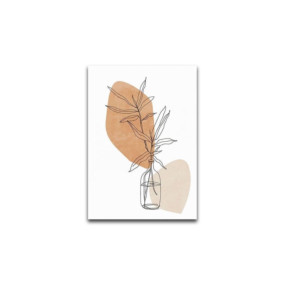 Placa Decorativa Vaso De Flor Desenho Retro Mdf