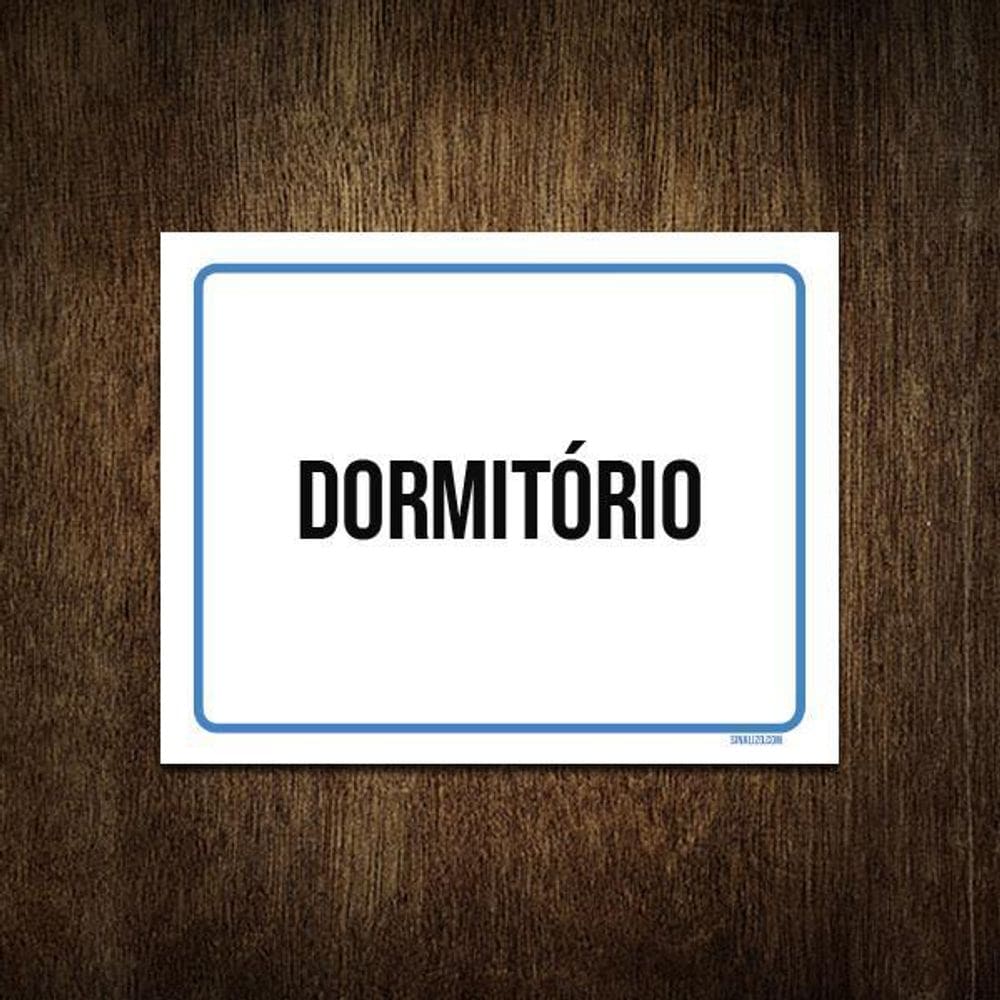 Placa Sinalização Ambiente Dormitório 27X35