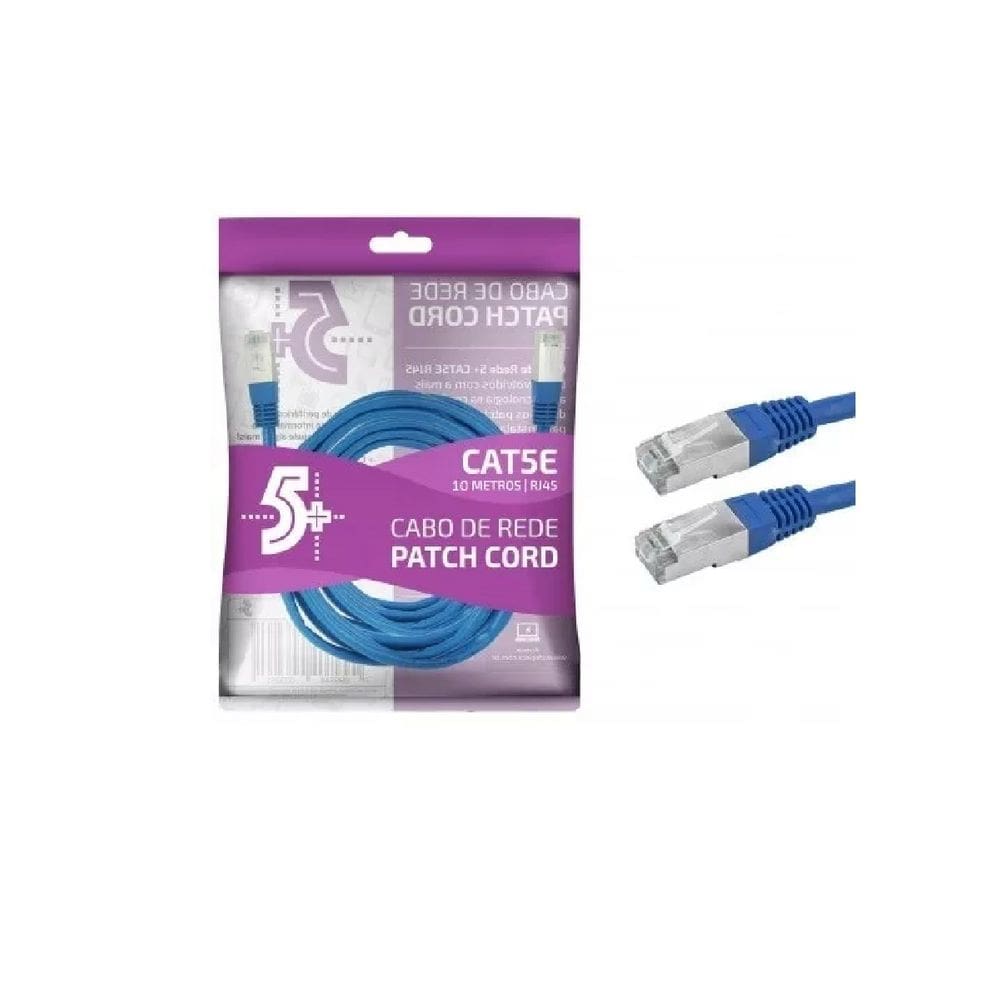 Cabo De Rede Patch Cord Cat5e Ftp 10 Metros Azul