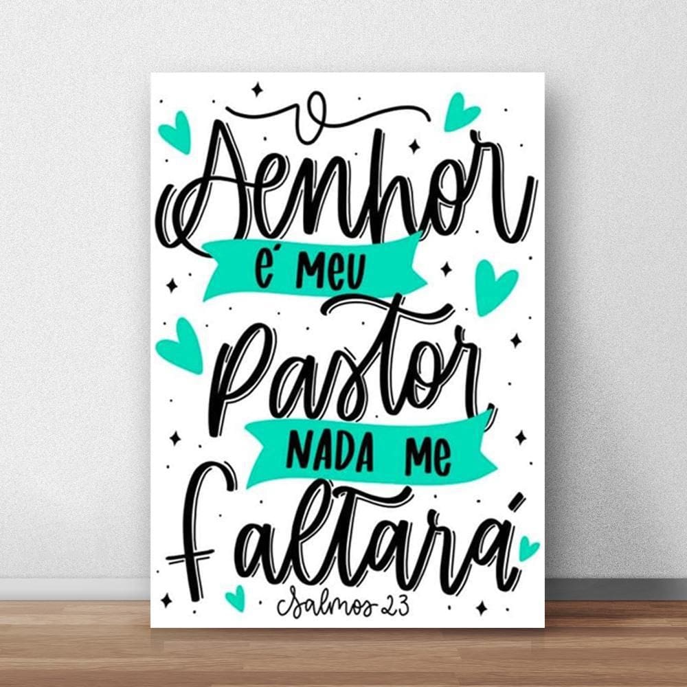 Placa Decorativa Frase Religiosa O Senhor É Meu Pastor Mdf