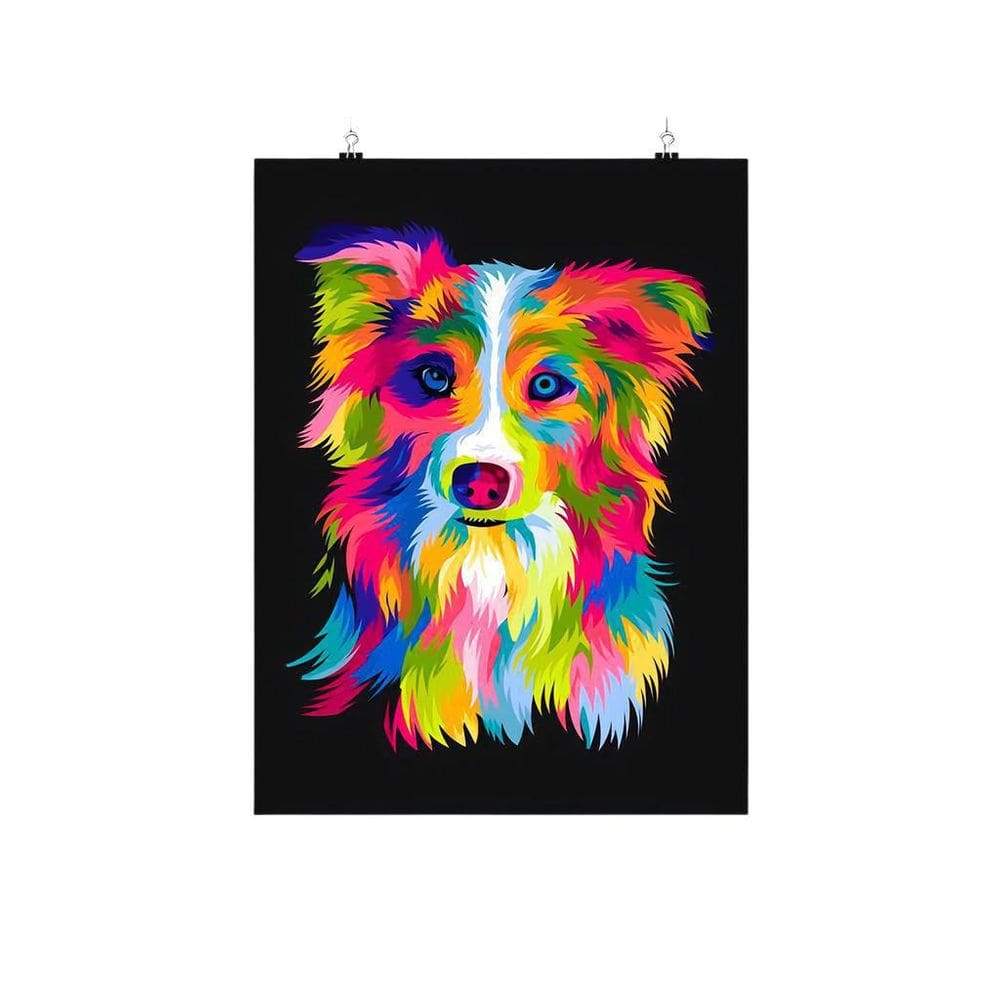 Placa Decorativa Cachorro colorido artwork