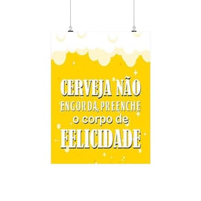 Placa Decorativa Frase - Cerveja Não Engorda 20X30Cm