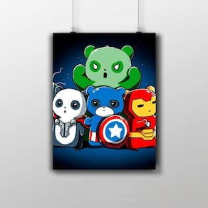 Placa Decorativa Panda Vingadores