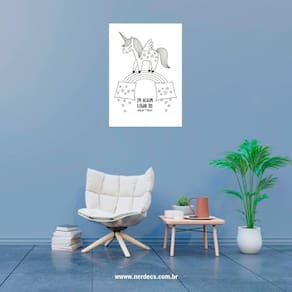 Placa Decorativa Frase Em Algum Lugar Do Arco-Íris Infantil