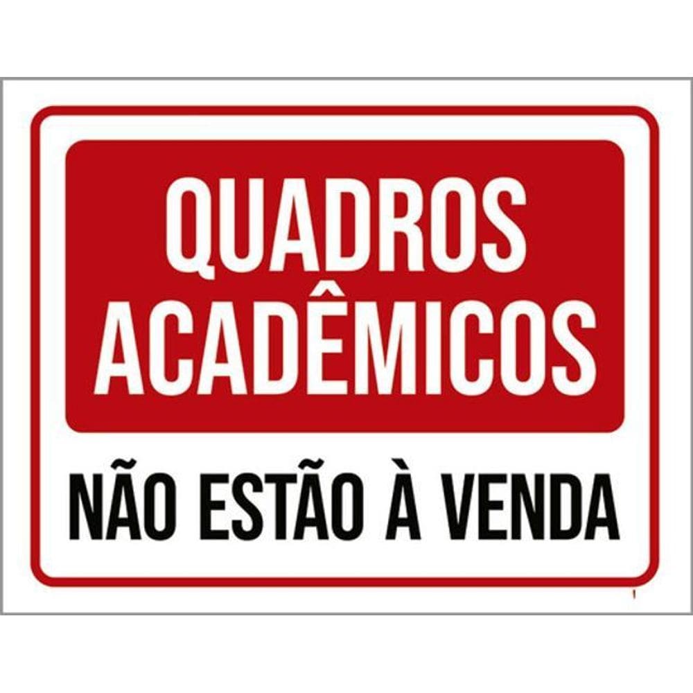 Kit 5 Placas Sinalização Quadros Acadêmicos Não Estão Venda