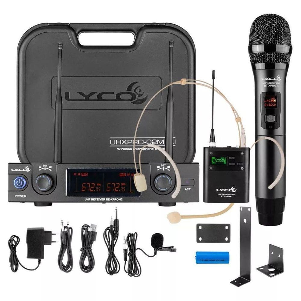 Microfone Sem Fio Digital Lyco Uhxpro-02Mhli Profissional
