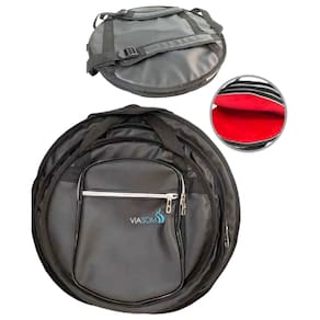 Bag Via Som P/ Pratos De Bateria Preto/Pelúcia Vermelha Super Luxo Premium