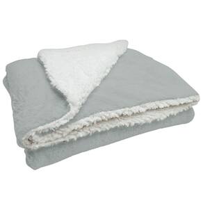 Cobertor Soft Bebê Dupla Face Macio Microfibra Sherpa Cinza