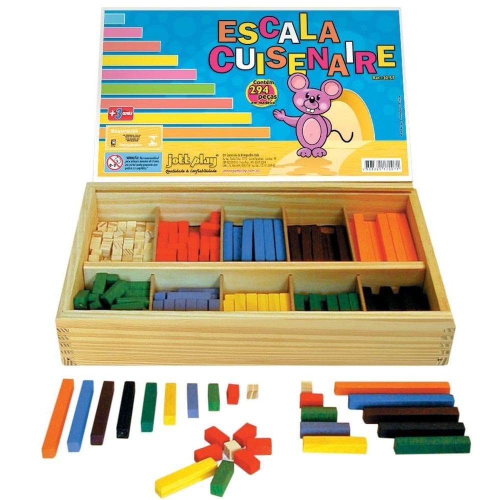 Escala Cuisenaire Completa 294 Peças De Madeira