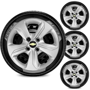 Jogo 4 Calotas Onix Prisma 2020 Aro 14 Prata