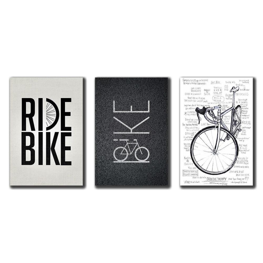 Kit 3 Placas Decorativas Quadros Bike Decoração Vintage Mdf