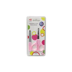 Kit Tesoura Cortar Unha De Bebe E Lixa Pais & Filhos Rosa