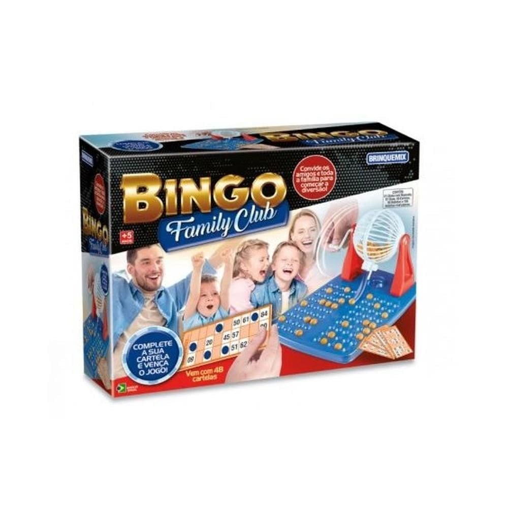 Jogo Bingo Family Club com 48 Cartelas - Brinquemix BFC160