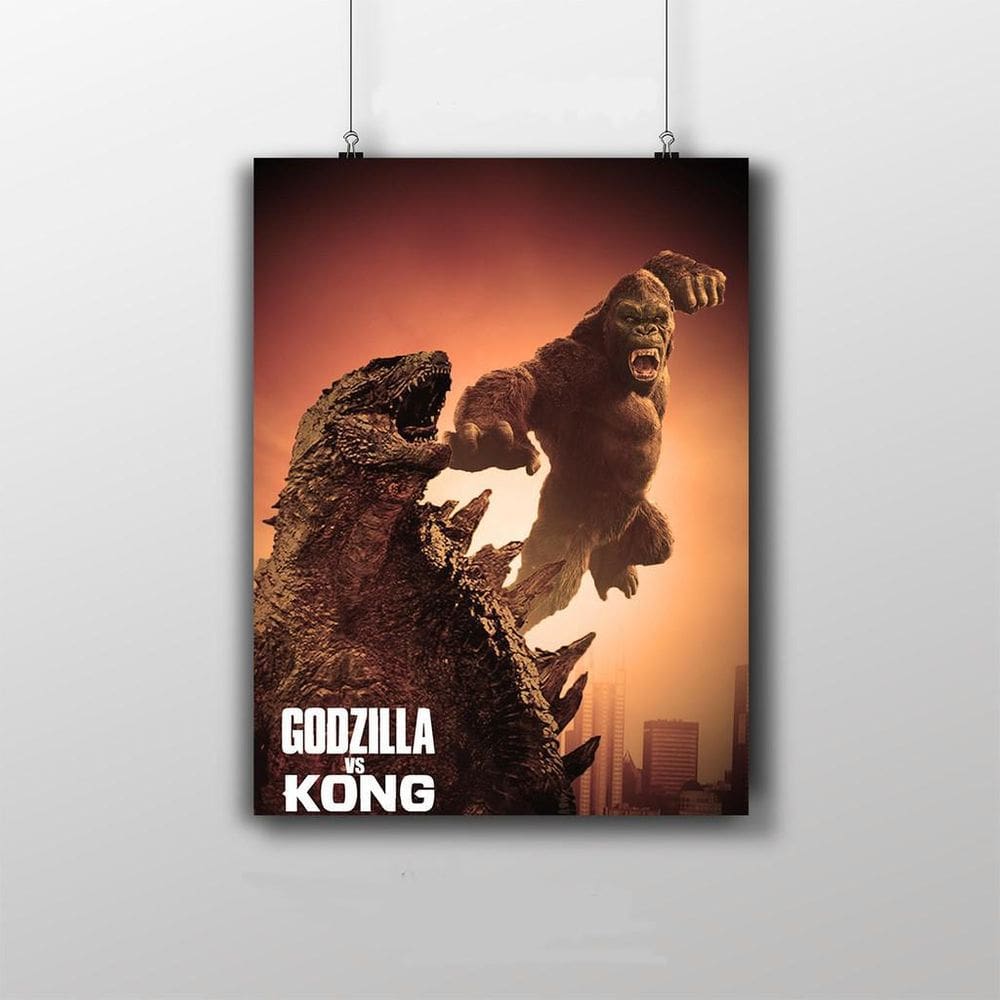 Placa Decorativa Godzilla Vs Kong Wallpaper 20X30