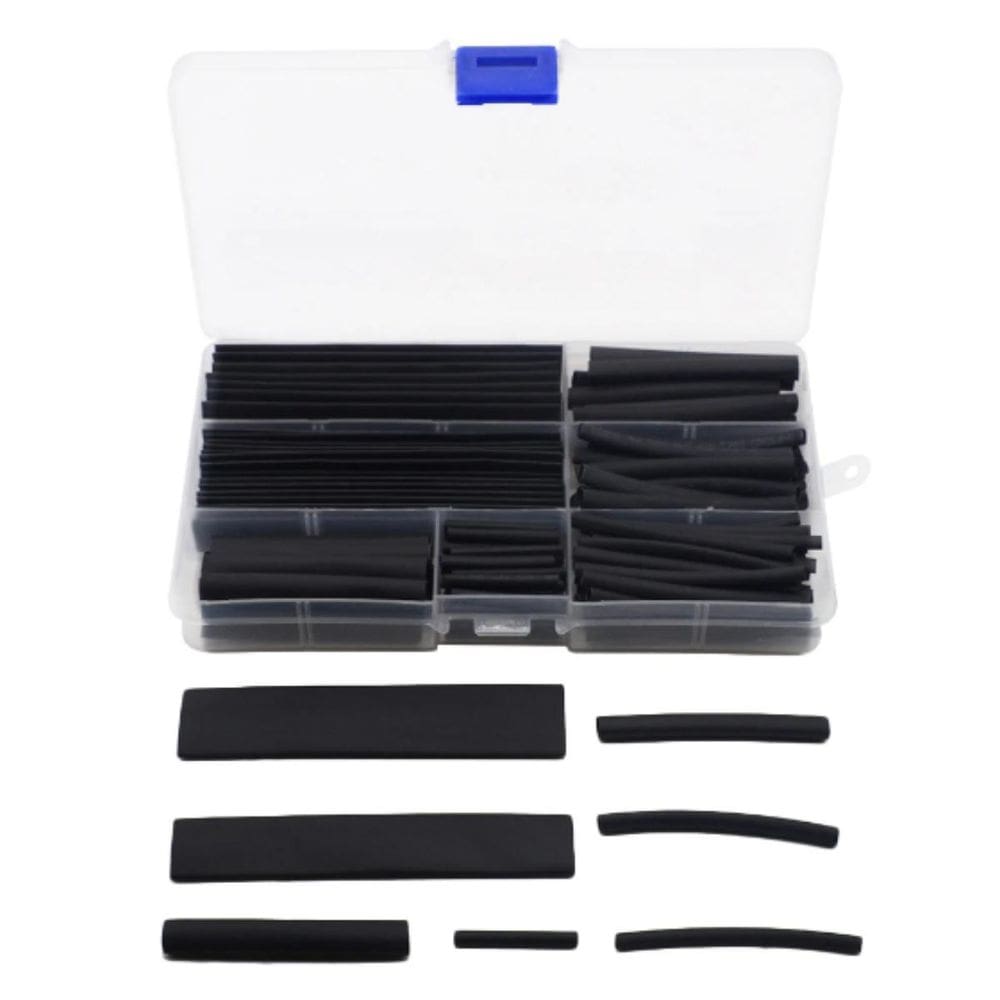 Kit 150 Espaguete Termoretratil Preto Com Caixa 7 Medidas