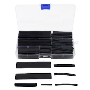 Kit 150 Espaguete Termoretratil Preto Com Caixa 7 Medidas