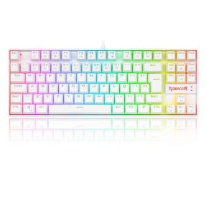 Teclado Mecânico Redragon Kumara Lunar White - Rgb - Swblue