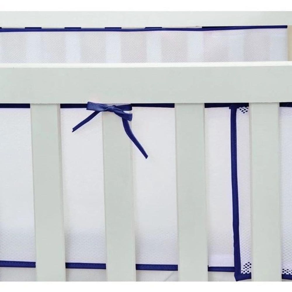 Tela Protetora Lateral De Berço Para Mini Berço Marinho