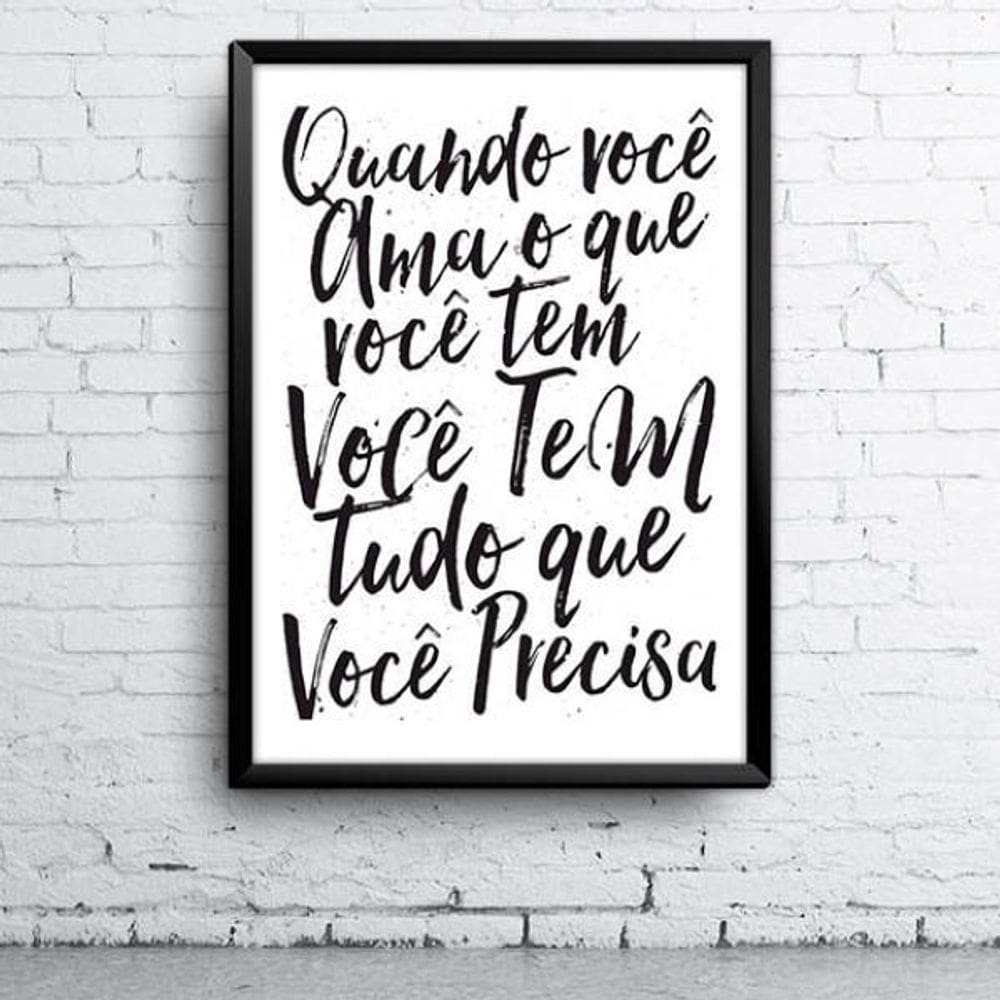 Quadro Quando Você Ama A4