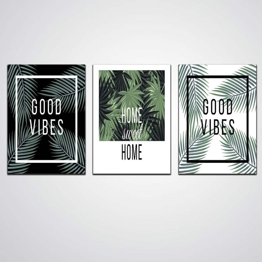 Kit Quadros Decorativos Good Vibes E Home Sweet Home