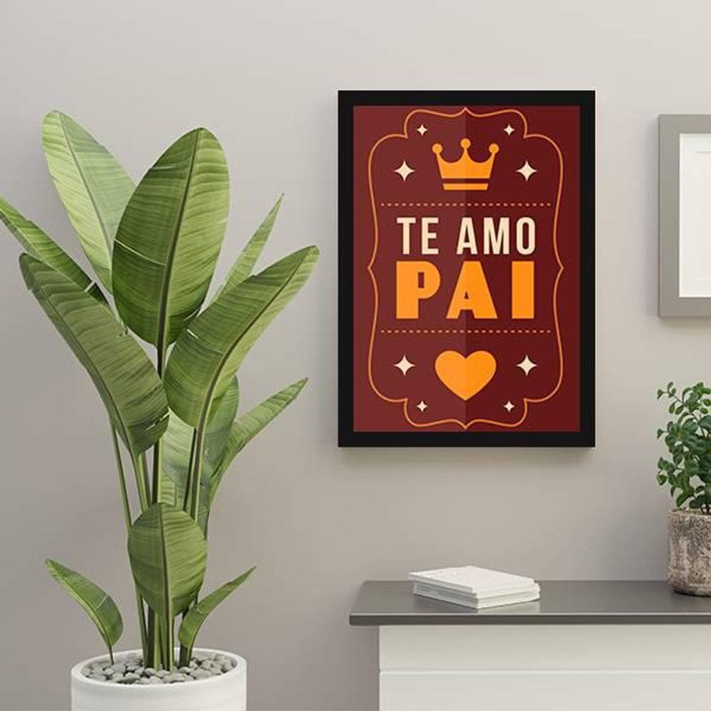 Quadro Decorativo Te Amo Pai 34x23Cm