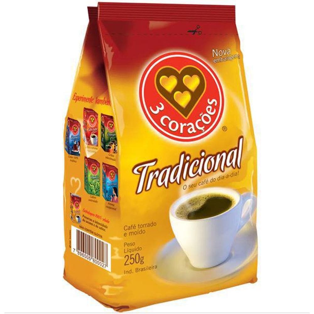 Café Em Pó 3 Corações Tradicional 250G