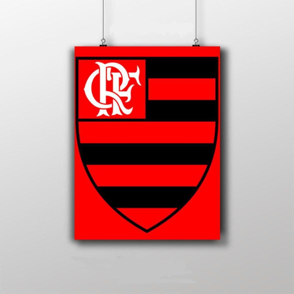 Placa Decorativa Mengao Brasão Poster Tema Vermelho 20X30