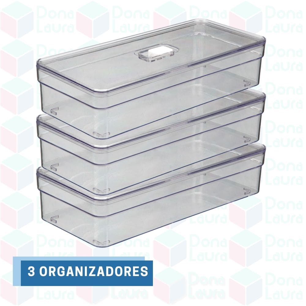 Kit 3 Organizadores Acrilico Cozinha Tela Porta Ovos Grande