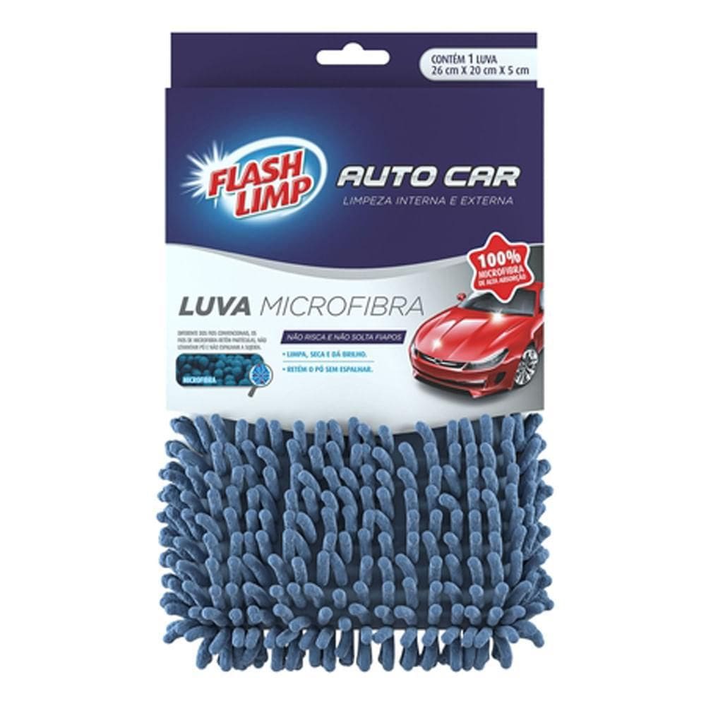 Luva Microfibra Automotiva Flashlimp Azul