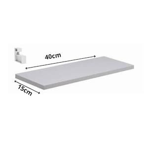 Prateleira de Madeira Branca 1,2x15x40cm com Suporte Branco