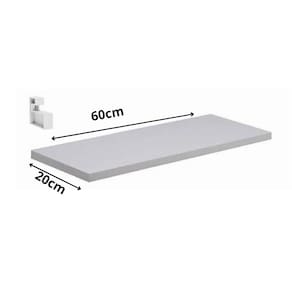 Prateleira de Madeira Branca 1,2x20x60cm Com suport Branco