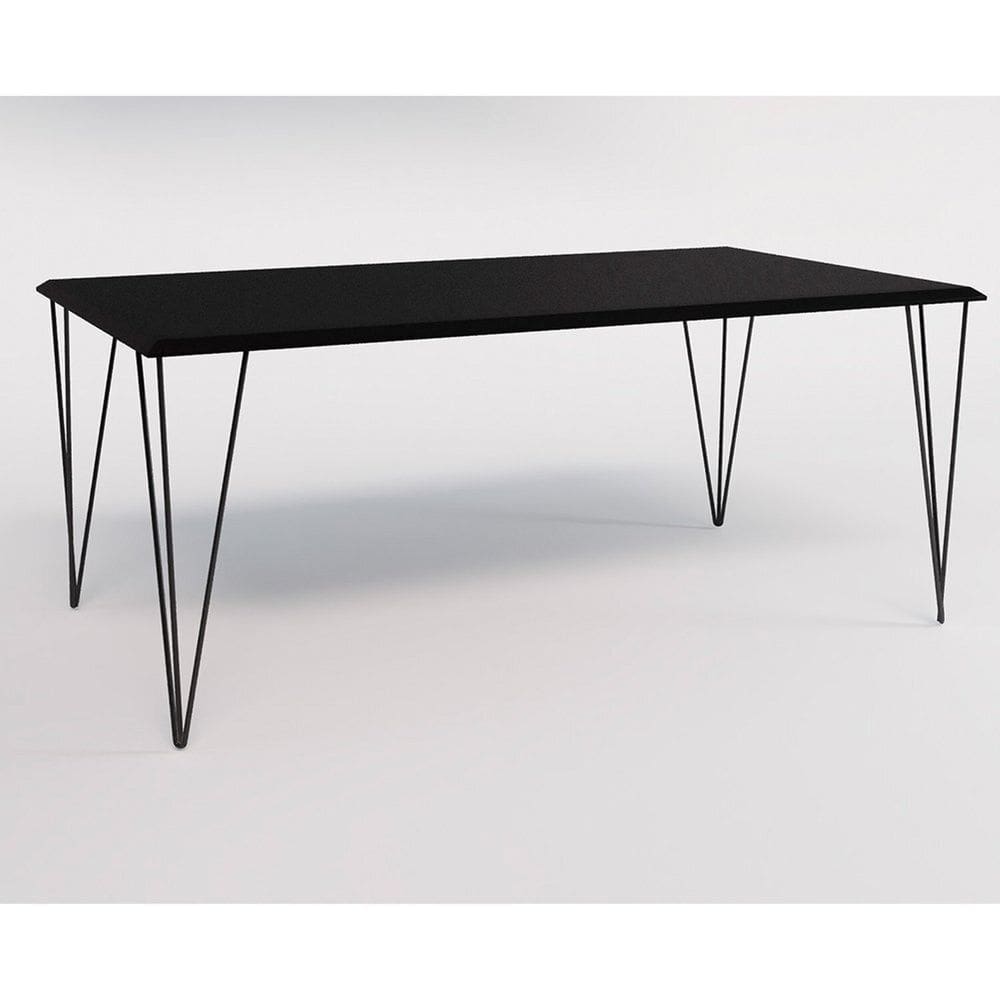 Mesa de Jantar Industrial Retangular Clips 135x75 de Ferro Preto