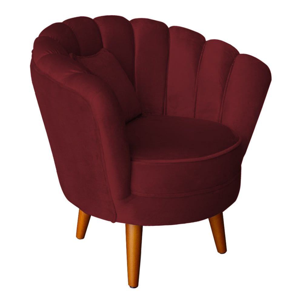 Poltrona Decorativa Petala Almofada Vermelho