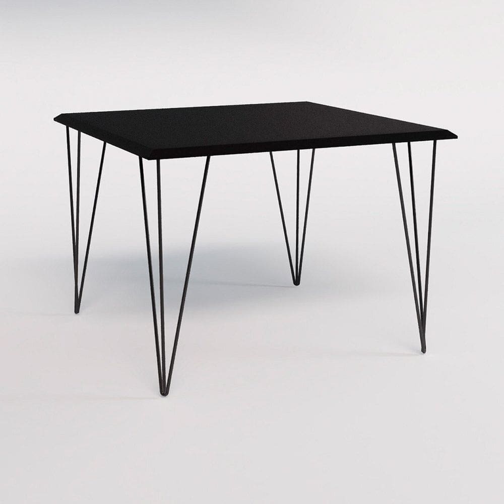 Mesa de Jantar Industrial Quadrada Clips 90cm de Ferro Preto