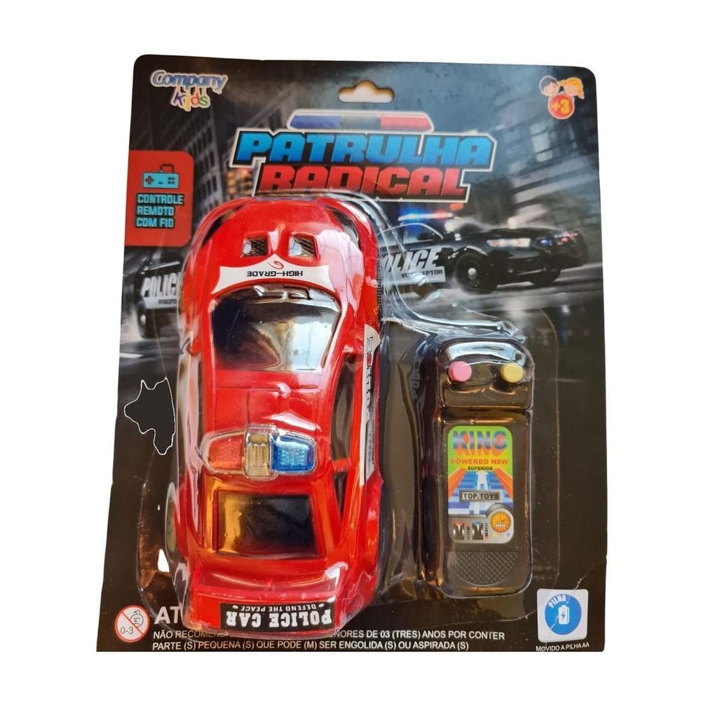 Brinquedo Carro De Polícia Patrulha Radical Controle Remoto