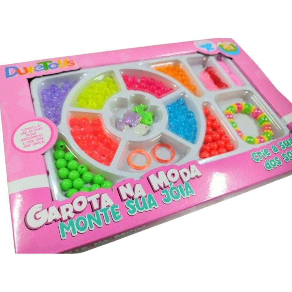 Kit Criativo de Miçangas Infantis - Faça Você Mesmo Pulseiras e Colares Coloridos