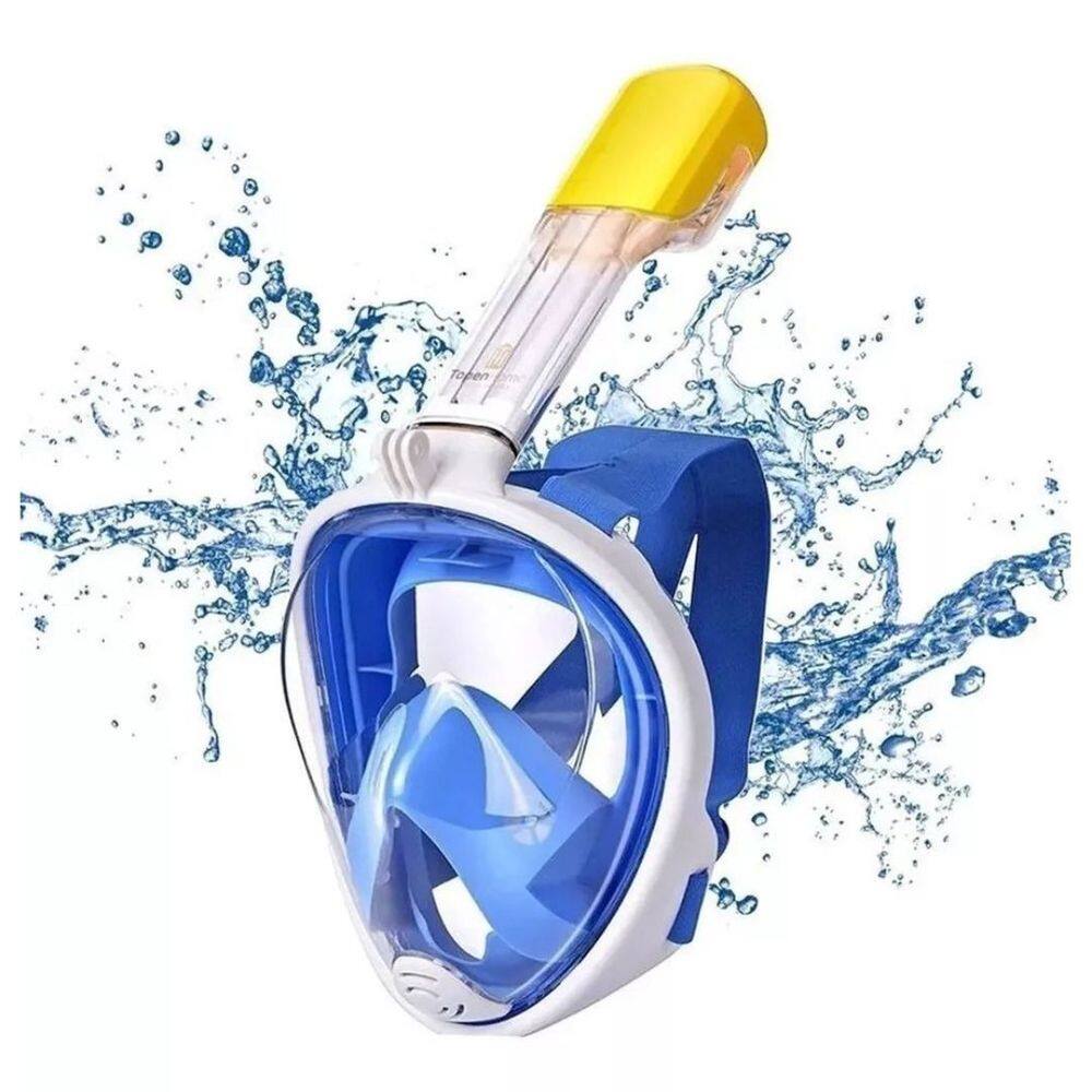 Máscara de Mergulho Profissional com Snorkel e Suporte para Câmera Integrado