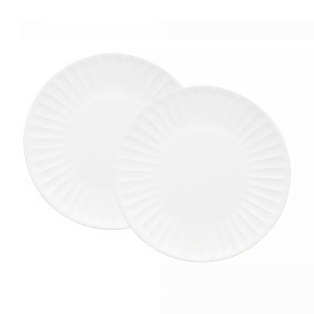 Conjunto 2 Pratos de Cerâmica para Sobremesa Colibri Branco 19cm 17998 - Wolff