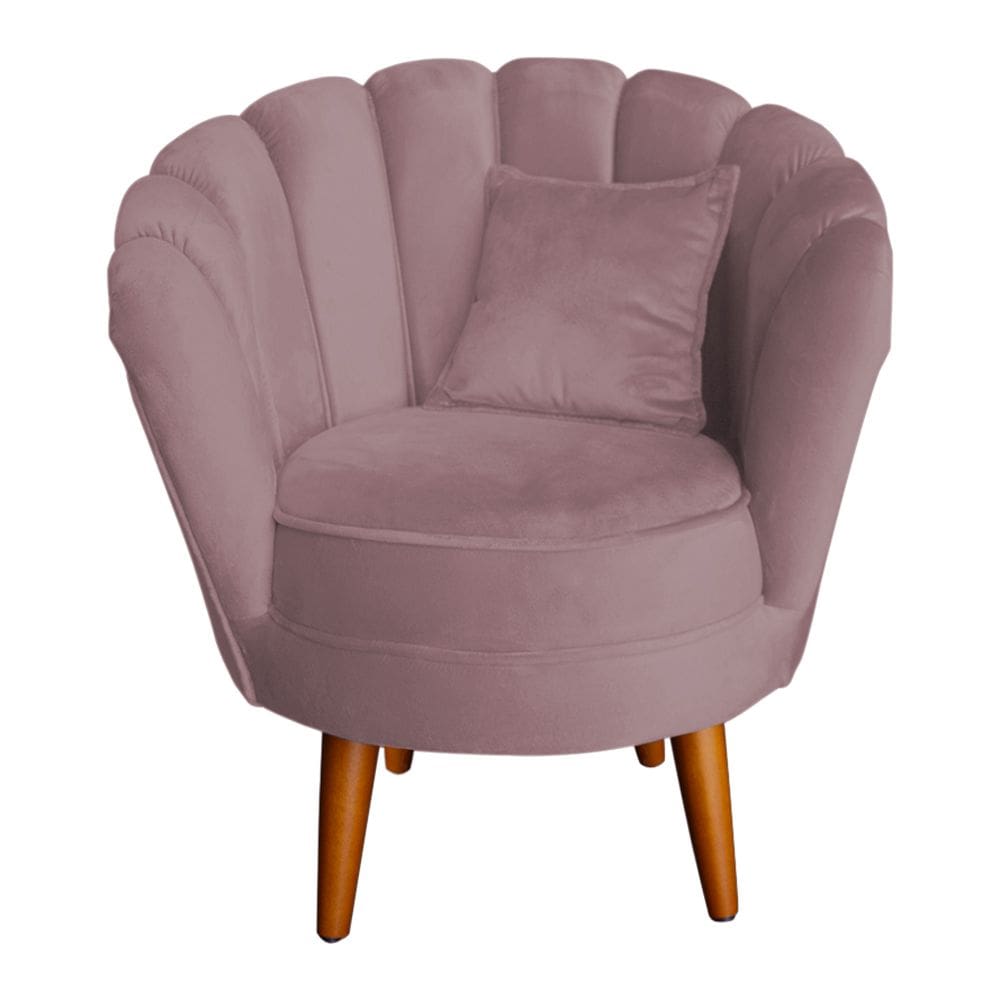 Poltrona Decorativa Petala Com Almofada Rose