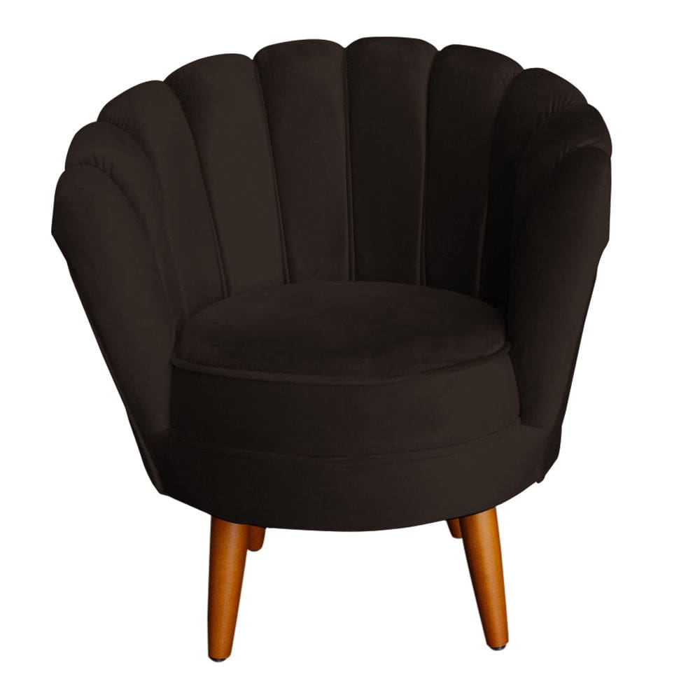 Poltrona Decorativa Petala Com Almofada Marrom