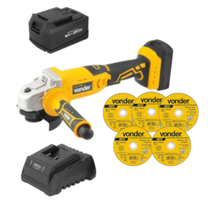 Esmerilhadeira IEV 1808 VONDER c/ 1 bat 4.0Ah DWT+ 5 Disc