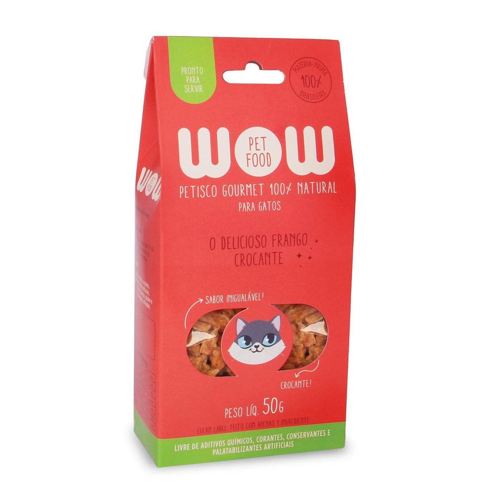 Petisco Natural Wow Pet Food De Frango Para Gatos 50G
